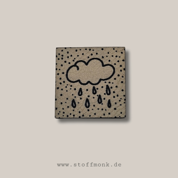 Label - PUNKTE "Regenwolke" - ca. 3 cm x 3 cm - Kunstleder ++ Farbauswahl ++