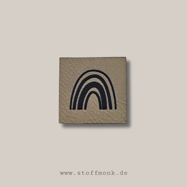 Label - REGENBOGEN - ca. 3cm x 3cm - Kunstleder ++ Farbauswahl ++