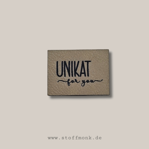 Label - UNIKAT for you - ca. 3cm x 4cm - Kunstleder ++ Farbauswahl ++