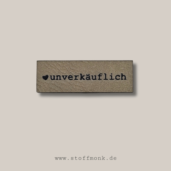 Label - "unverkäuflich" -  ca. 1,5 cm x 4,5 cm - Kunstleder ++ Farbauswahl ++