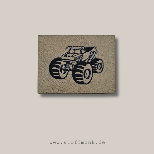 Label - MONSTERTRUCK - ca. 3cm x 4 cm - Kunstleder ++ Farbauswahl ++