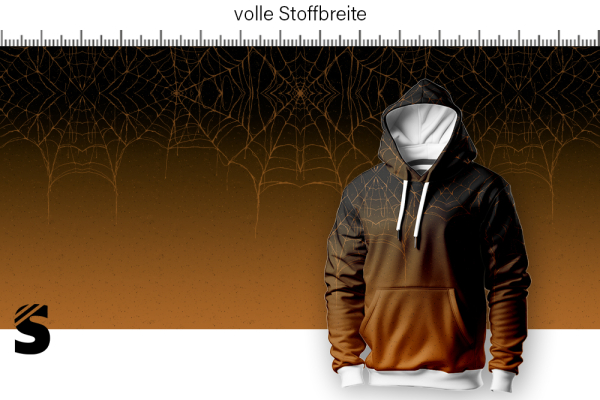 Spinnennetz Panel Verlauf - #cider/schwarz - Bio French Terry - Höhe ca. 0,85 Meter