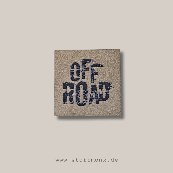 Label - " OFF ROAD - Strasse " - ca. 4 cm x 4 cm - Kunstleder ++ Farbauswahl ++