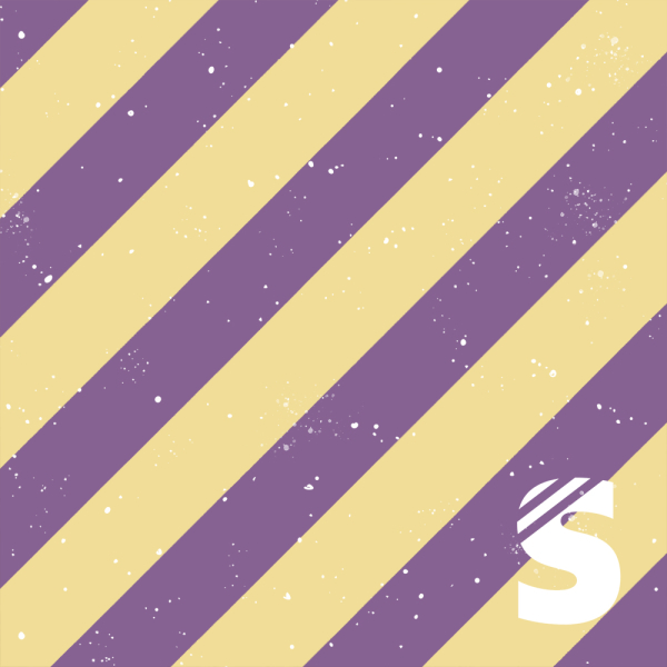 Konfetti Stripes  #Lemon/Purple  - Bio Jersey