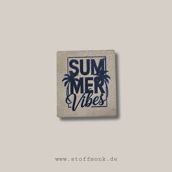 Label  " Summer Vibes " -  ca. 5 cm hoch - Kunstleder ++ Farbauswahl ++