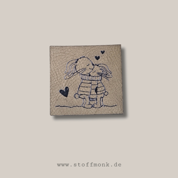 Label - "Together" -  ca. 4,5 cm x 4,5 cm - Kunstleder ++ Farbauswahl ++