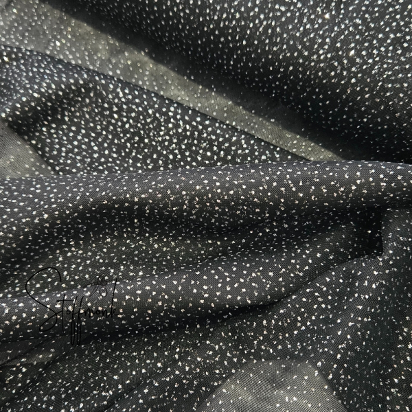 Soft Tüll - Schwarz - Glitzer Silber