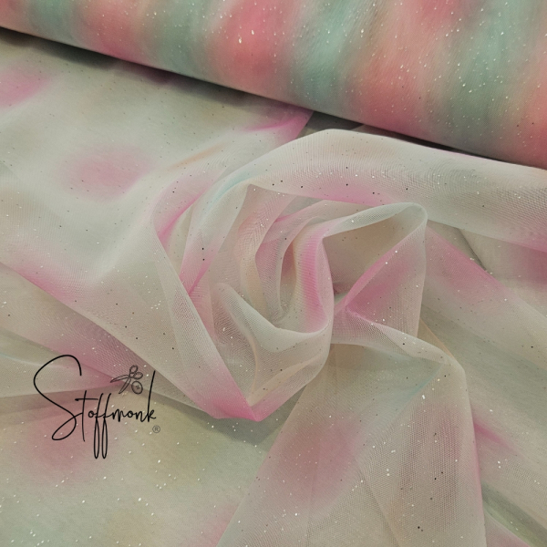 Soft Tüll - Regenbogen - Glitzer