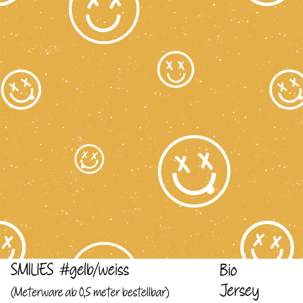 SMILIES #gelb/weiss - Bio Jersey