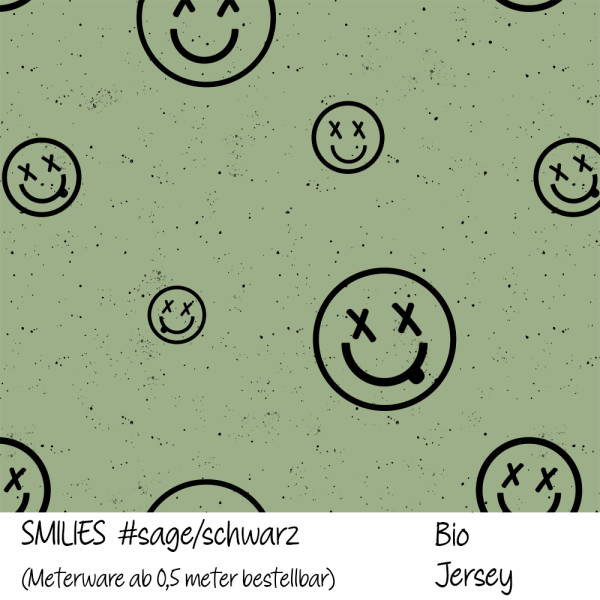 SMILIES #sage/schwarz - Bio Jersey