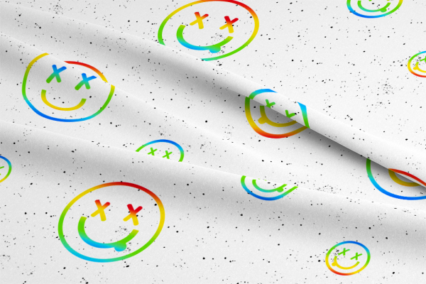 SMILIES #weiss/regenbogen - Bio Jersey