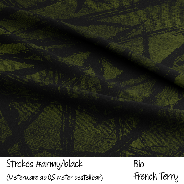 STROKES #army/black - Bio French Terry