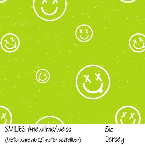 SMILIES #newlime/weiss - Bio Jersey