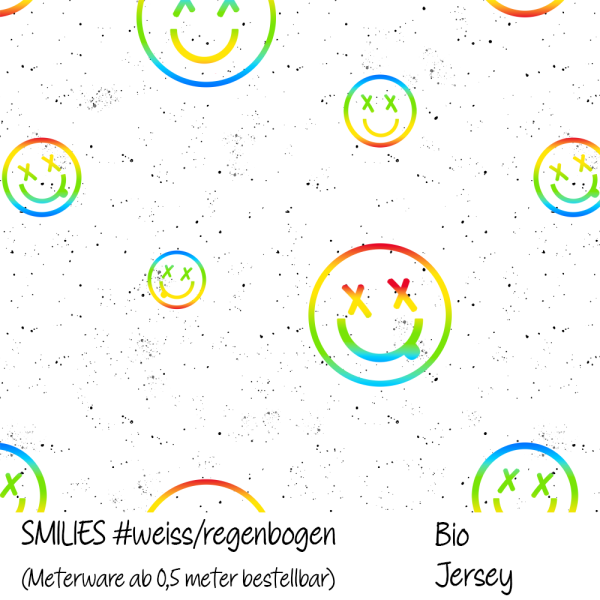 SMILIES #weiss/regenbogen - Bio Jersey