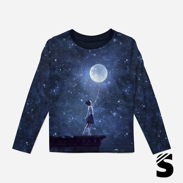 PANEL (groß) Space Moongirl -  French Terry  (Reaktivdruck)