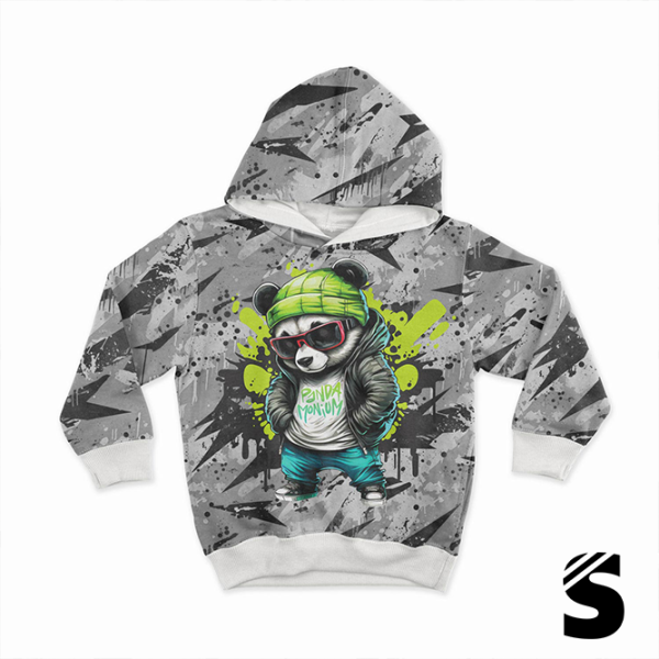 PANEL (groß) Streets Panda -  French Terry  (Reaktivdruck)