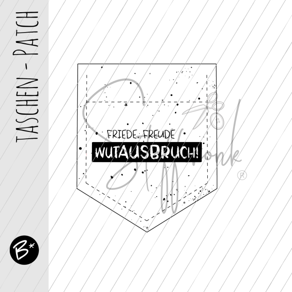 Taschen Patch - Konfetti - "Friede Freude Wutausbruch"