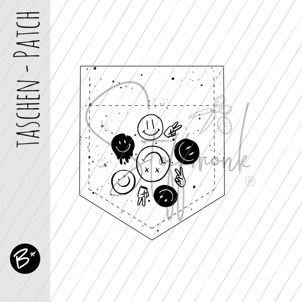 Taschen Patch - Konfetti - " Smilie ALL "