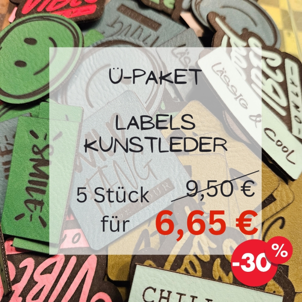 Ü-Paket Kunstleder Labels - 5 Stück für 6,65 € anstatt 9,50 €