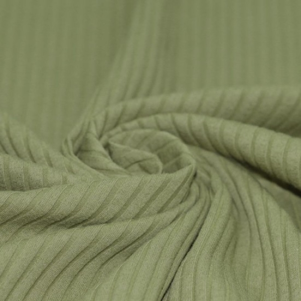 Rib Jersey / Rippjersey - BREIT - "Olive"
