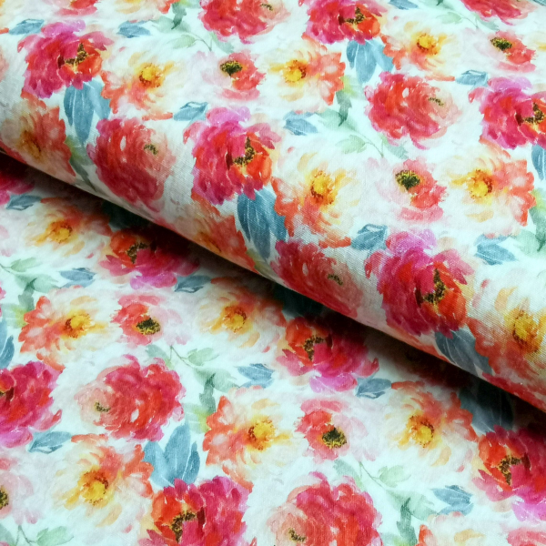 Musselin Double Gauze - Aquarell Flowers