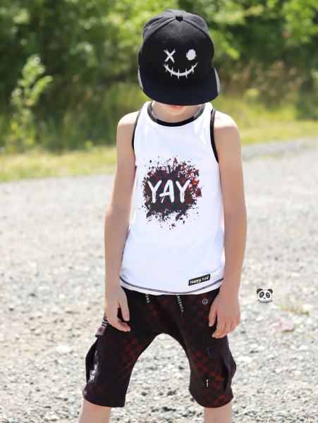 Bügelbild - "YAY - Karo Rot "