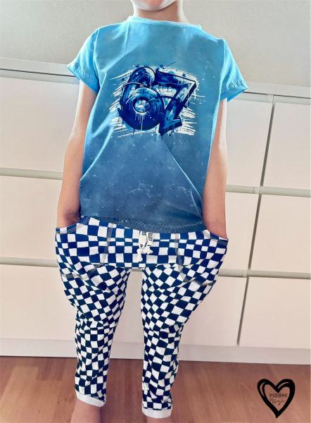 Bügelbild -  " Six Seven 67 #royalblau "