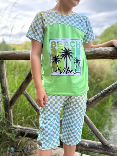 Patch / Aufnäher  - Beach Vibes #grün Töne - Rechteck