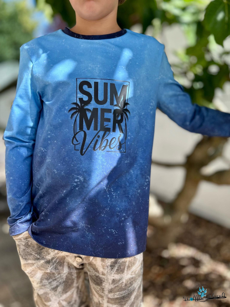 Bügelbild - "Summer Vibes - #schwarz (Rechteck)