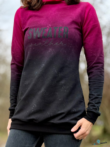 Panel Grunge Verlauf - #dunkelgrau/pink - Bio French Terry