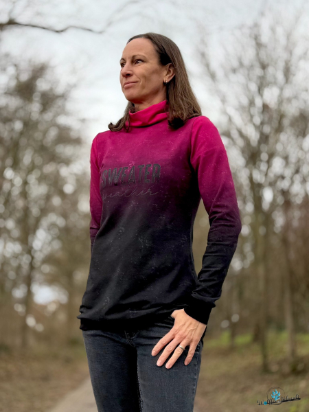 Panel Grunge Verlauf - #dunkelgrau/pink - Bio French Terry