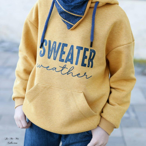 Bügelbild -  " SWEATER weather #blau Konfetti "