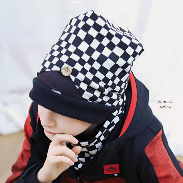 GROOVY KARO - #schwarz/weiss - Bio French Terry