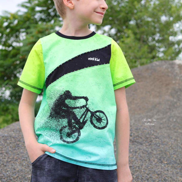 Ep - EINZEL Panel - BMX BIKE  " Neongelb/Blau " - Bio Jersey