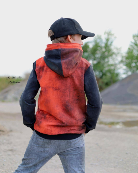 DENIM  - #dunkelgrau/rot - Bio French Terry