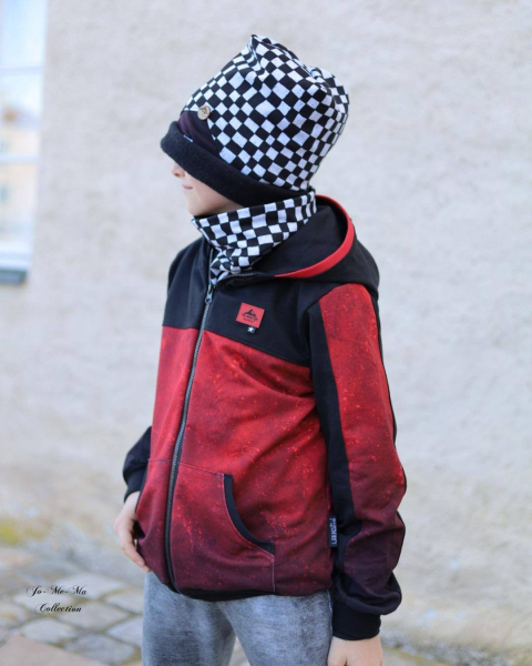 KOMBI Panel - " ROT/SCHWARZ " -  Jersey - Höhe ca. 0,8 Meter/volle Breite