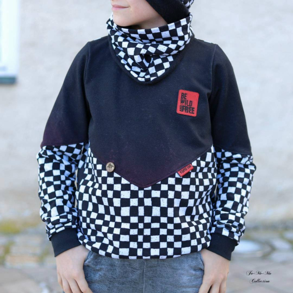 GROOVY KARO - #schwarz/weiss - Bio French Terry