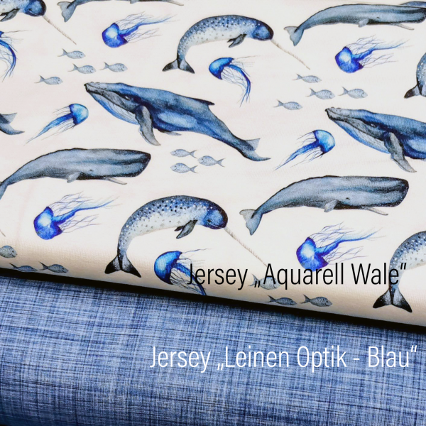 Baumwoll Jersey - Aquarell Wale -