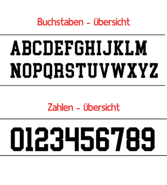 SET Trikot - Bügelbild " Wunschfarbe + Wunschname + Wunschzahl " - Größe wählbar
