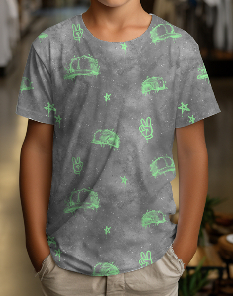 Cool Caps - #grau/minze  -  Bio Jersey