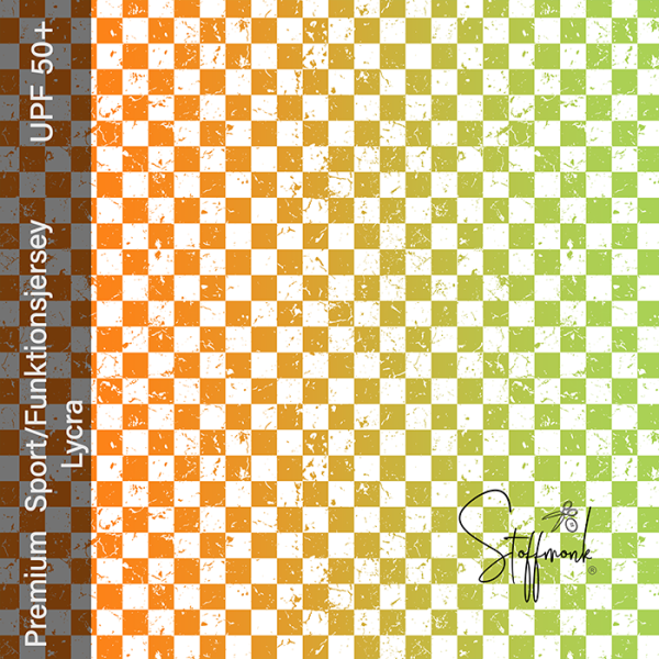 Premium Bade/Sport Funktionsjersey Lycra -  " Karoverlauf - orange/grün "