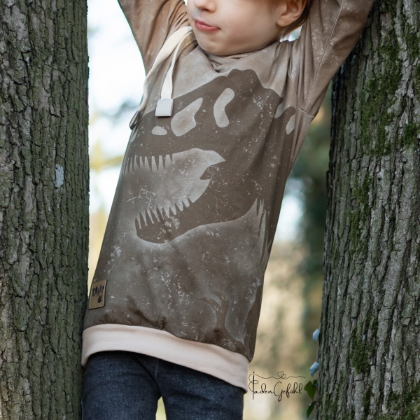 Ep - EINZEL Panel - " BEIGE/BRAUN - T-Rex groß " - Bio Jersey