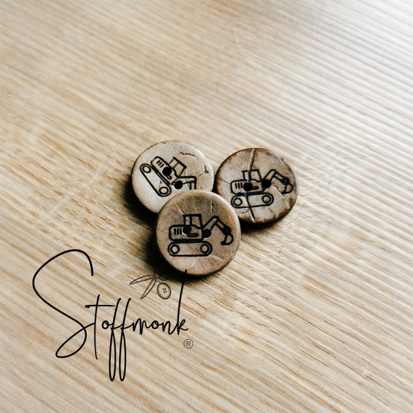 Kokos Knopf   - 20 mm - "Bagger"