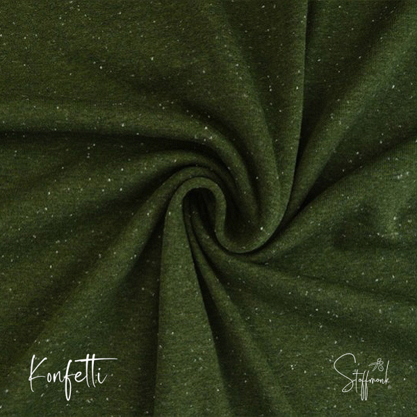 Kuschel Jersey melange - Konfetti - Army