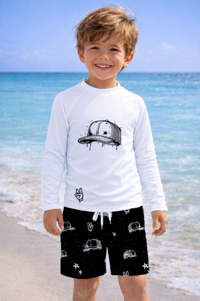 Bade/Sport Funktionsjersey - UV-Schutzstoff UPF 50+ " # Weiss