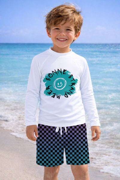 Bügelbild "SONNE STRAND MEER" - Farben & Größe frei wählbar