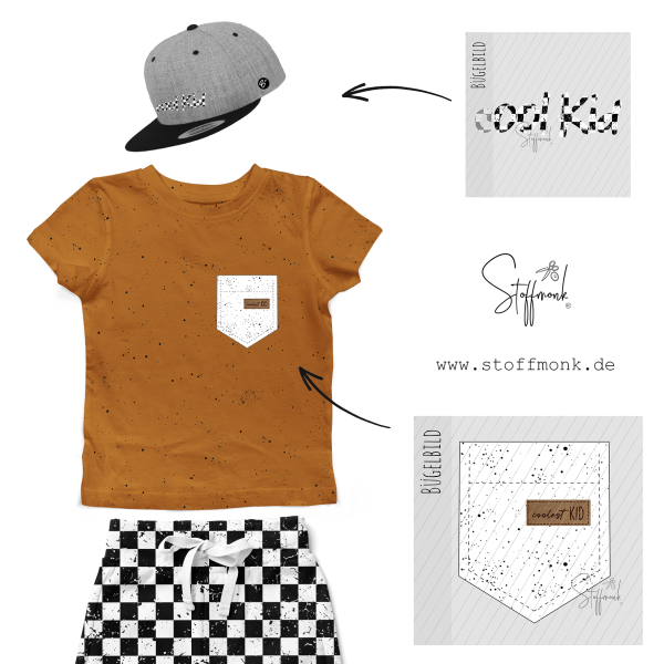 Bügelbild - " Tasche - SMILIE  ORANGE  " - Höhe 9 cm