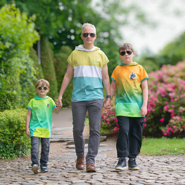 Ep - KOMBI Panel - " GELB/SEA " - Bio Jersey - Höhe ca. 0,8 Meter/volle Breite