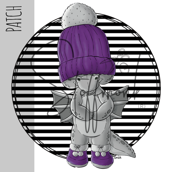 Patch / Aufnäher  - Winterdrache - Lila