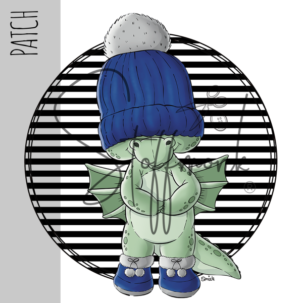 Patch / Aufnäher  - Winterdrache - Blau